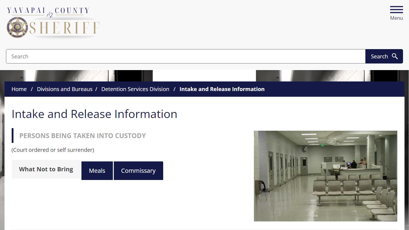 Intake and Release Information - YCSOAZ.gov